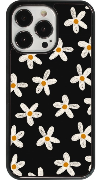 Coque iPhone 13 Pro - Easter 2024 white on black flower