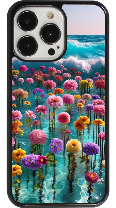 iPhone 13 Pro Case Hülle - Blumenmeer Wellen