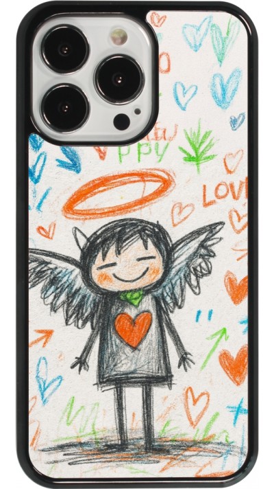 iPhone 13 Pro Case Hülle - Little Angel Sketch Love