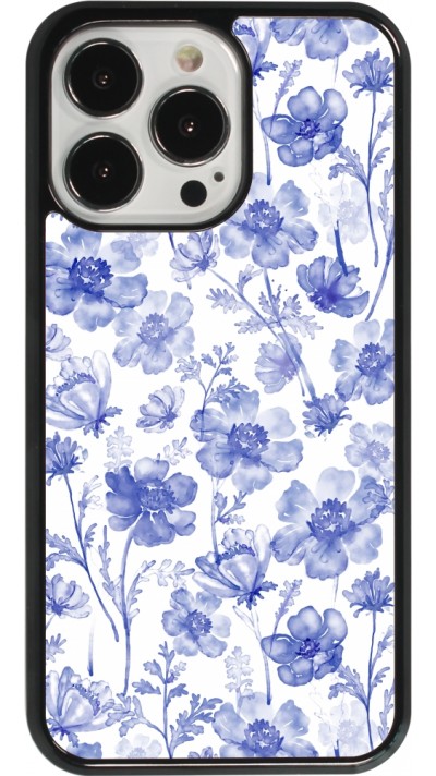 Coque iPhone 13 Pro - Spring 23 watercolor blue flowers