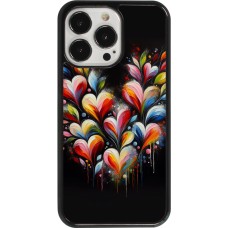 Coque iPhone 13 Pro - Valentine 2024 Coeur Noir Abstrait