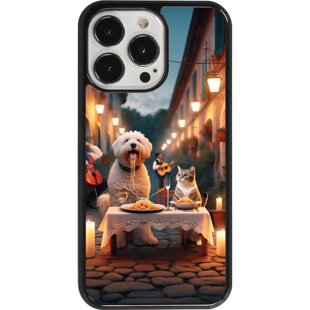 Coque iPhone 13 Pro - Valentine 2024 Dog & Cat Candlelight