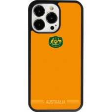 Coque iPhone 13 Pro - Silicone rigide noir Maillot de football Australie 2026 personnalisable