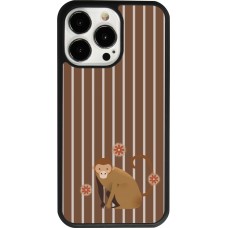 Coque iPhone 13 Pro - Silicone rigide noir Monkey with stripes