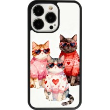 Coque iPhone 13 Pro - Silicone rigide noir Saint Valentines Day 26 Cat Love