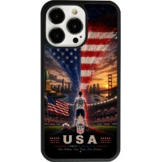 Coque iPhone 13 Pro - Silicone rigide noir Football États-Unis splash 2026