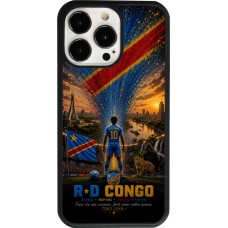 Coque iPhone 13 Pro - Silicone rigide noir Football République démocratique du Congo splash 2026