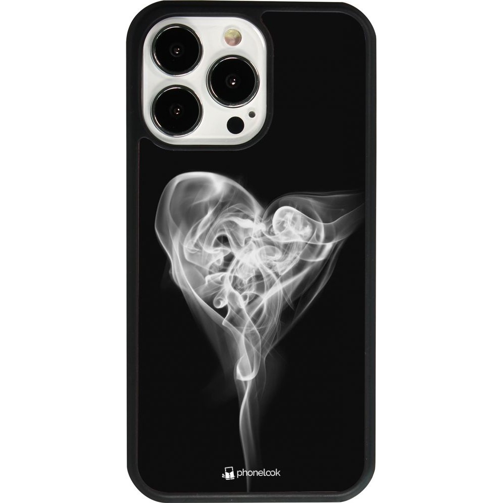 Coque iPhone 13 Pro - Silicone rigide noir Valentine 2022 Black Smoke