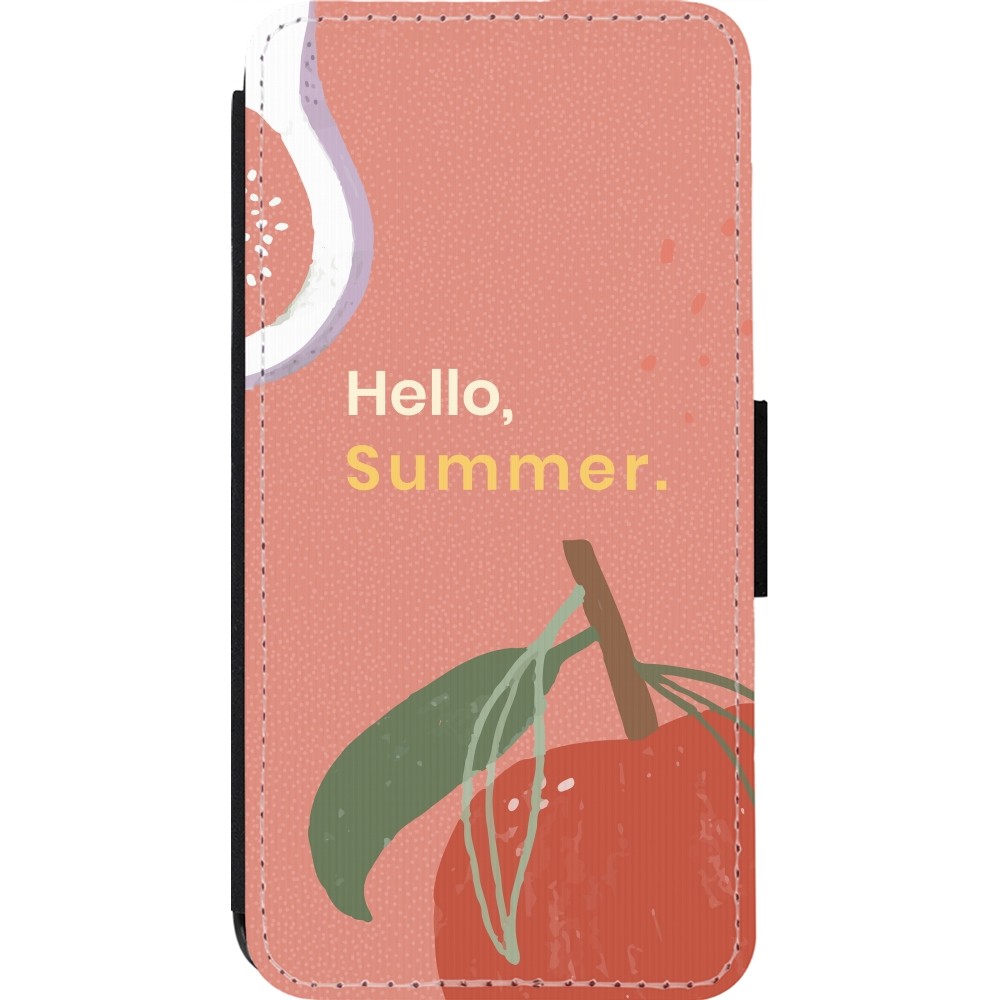 Coque iPhone 13 Pro - Wallet noir Summer 2025 Hello summer