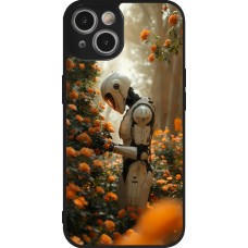 Coque iPhone 14 - Silicone rigide noir Astronaut flowers 2025