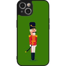 Coque iPhone 14 - Silicone rigide noir Christmas 25 Nutcracker Green