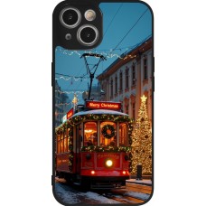 Coque iPhone 14 - Silicone rigide noir Christmas 25 Xmas Train