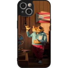 Coque iPhone 14 - Silicone rigide noir Dancing frog DTMF