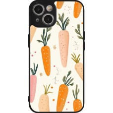 Coque iPhone 14 - Silicone rigide noir Easter 2026 Illustration carrots