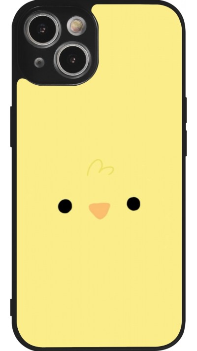 Coque iPhone 14 - Silicone rigide noir Easter 2026 Little chicken