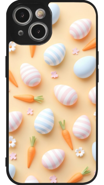 Coque iPhone 14 - Silicone rigide noir Easter 2026 Pattern Easter