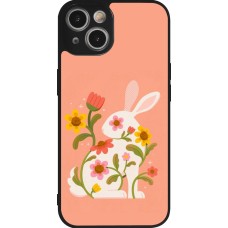 Coque iPhone 14 - Silicone rigide noir Easter 2026 Rabbit collage