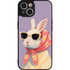Coque iPhone 14 - Silicone rigide noir Easter 2026 Rabbit with scarf