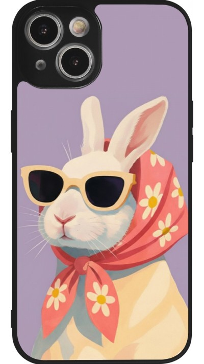 Coque iPhone 14 - Silicone rigide noir Easter 2026 Rabbit with scarf