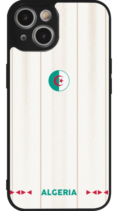 Coque iPhone 14 - Silicone rigide noir Maillot de football Algérie 2026 personnalisable