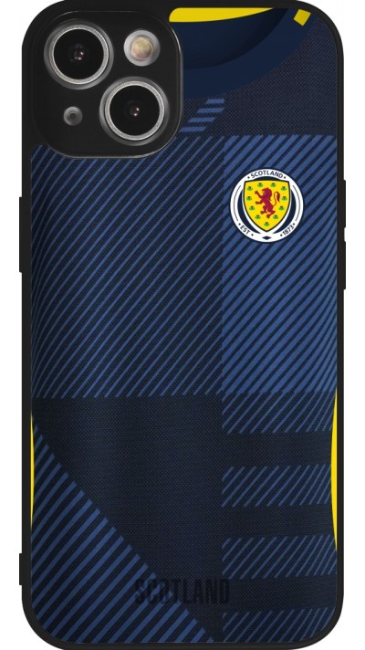 Coque iPhone 14 - Silicone rigide noir Maillot de football Ecosse personnalisable