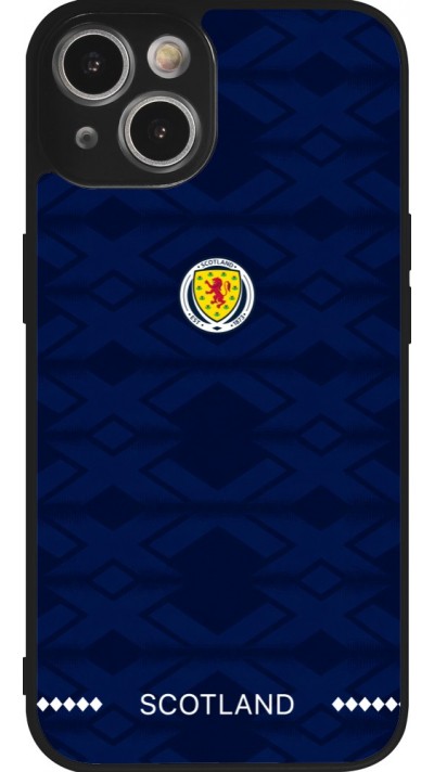Coque iPhone 14 - Silicone rigide noir Maillot de football Ecosse 2026 personnalisable