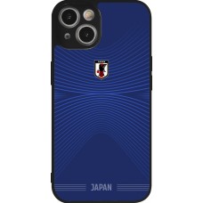 Coque iPhone 14 - Silicone rigide noir Maillot de football Japon 2026 personnalisable