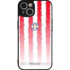 Coque iPhone 14 - Silicone rigide noir Maillot de football Paraguay 2026 personnalisable