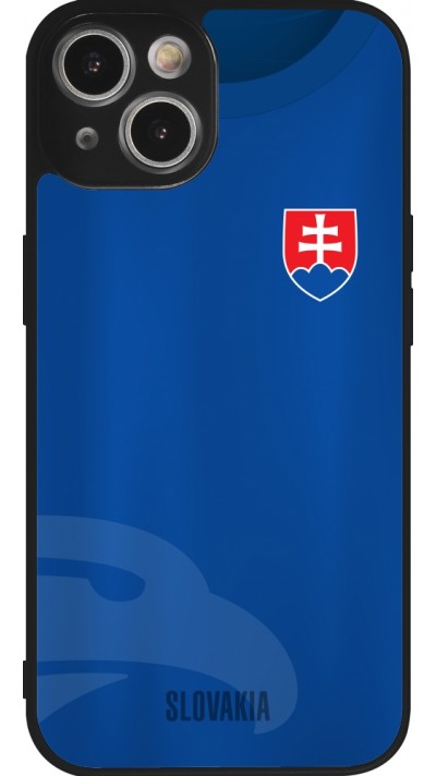Coque iPhone 14 - Silicone rigide noir Maillot de football Slovaquie