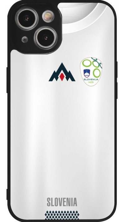 Coque iPhone 14 - Silicone rigide noir Maillot de football Slovénie