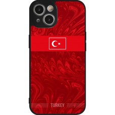 Coque iPhone 14 - Silicone rigide noir Maillot de football Turquie 2026 personnalisable