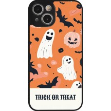 Coque iPhone 14 - Silicone rigide noir Halloween 2025 Trick treat
