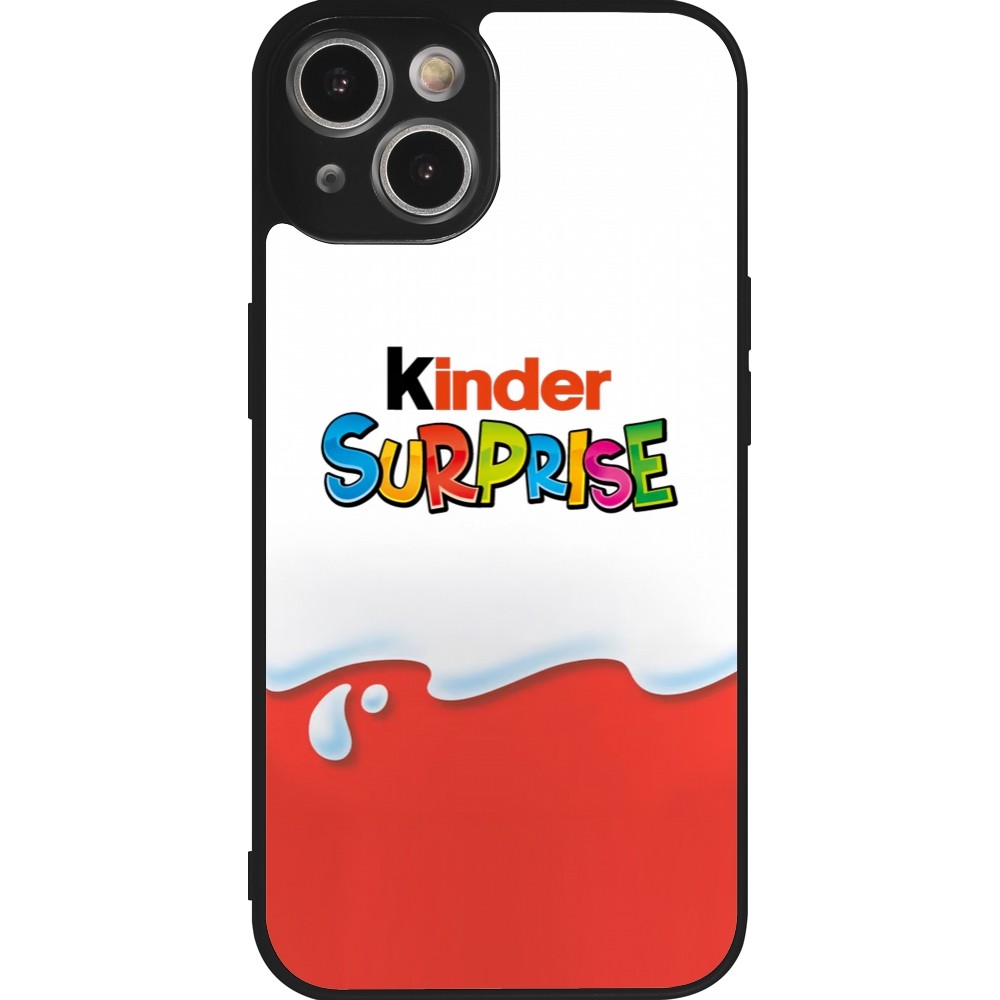 iPhone 14 Case Hülle - Silikon schwarz Kinder Surprise