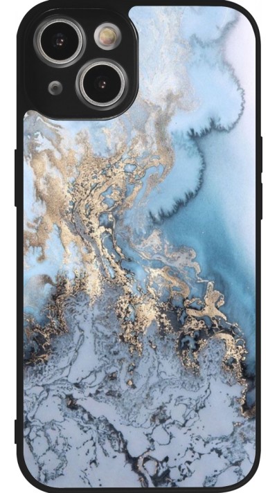 Coque iPhone 14 - Silicone rigide noir Marble 04