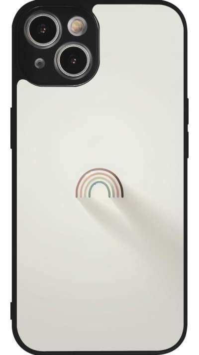 Coque iPhone 14 - Silicone rigide noir Mini Rainbow Minimal
