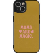 Coque iPhone 14 - Silicone rigide noir Mom 2026 Are Magic