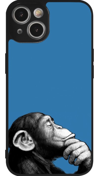Coque iPhone 14 - Silicone rigide noir Monkey Pop Art