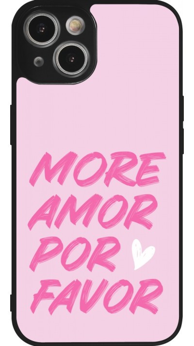 iPhone 14 Case Hülle - Silikon schwarz More amor porfavor