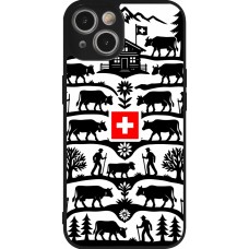 Coque iPhone 14 - Silicone rigide noir Poya Suisse 3