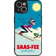 iPhone 14 Case Hülle - Silikon schwarz Saas-Fee Ski Downhill