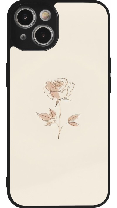 Coque iPhone 14 - Silicone rigide noir Sable Rose Minimaliste
