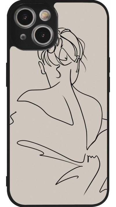 Coque iPhone 14 - Silicone rigide noir Salnikova 05