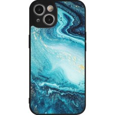 iPhone 14 Case Hülle - Silikon schwarz Sea Foam Blue