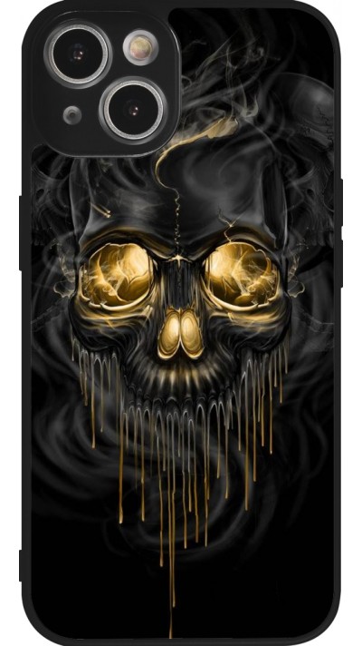 Coque iPhone 14 - Silicone rigide noir Skull 02