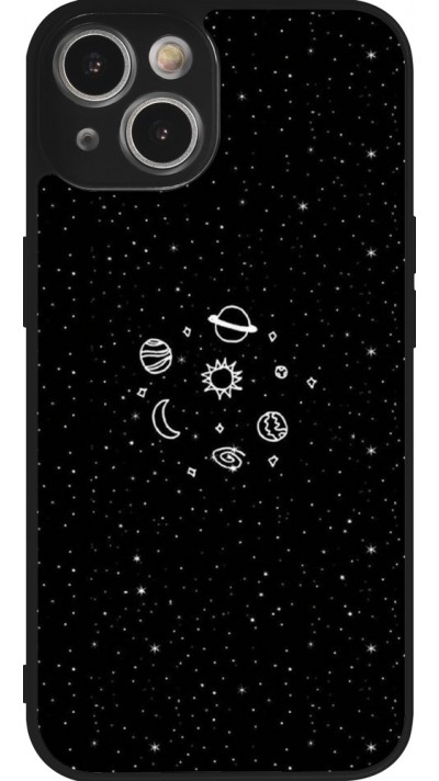 Coque iPhone 14 - Silicone rigide noir Space Doodle