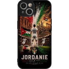 Coque iPhone 14 - Silicone rigide noir Football Jordanie splash 2026