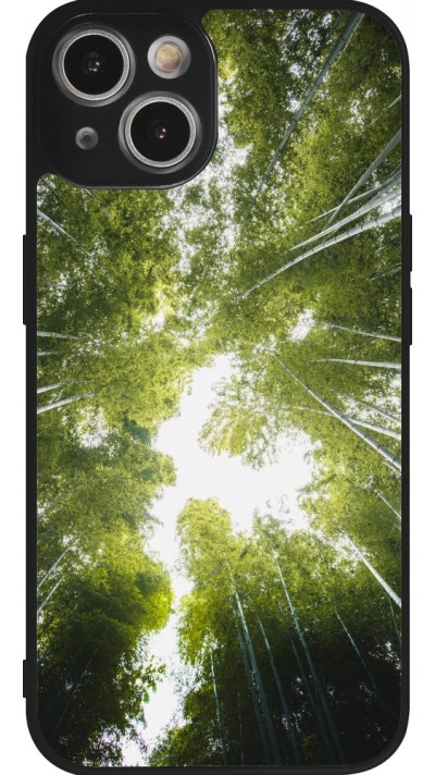 Coque iPhone 14 - Silicone rigide noir Spring 23 forest blue sky