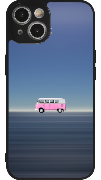 Coque iPhone 14 - Silicone rigide noir Spring 23 pink bus
