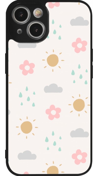 Coque iPhone 14 - Silicone rigide noir Spring 23 weather