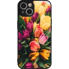 Coque iPhone 14 - Silicone rigide noir Bouquet of tulips Spring 2026